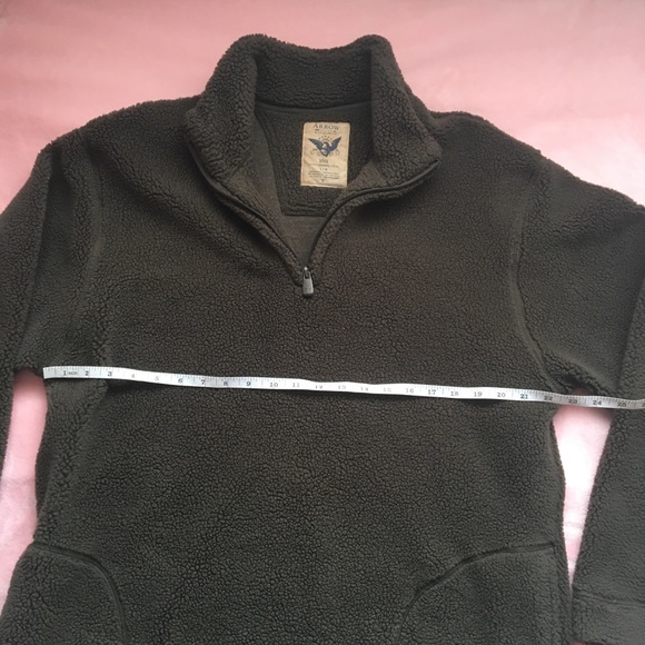 Men’s Brown Sherpa Fleece Quarter Zip (L) - Picture 5 of 14